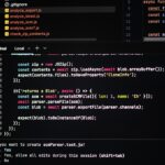 Coding on a dark theme computer screen