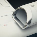 A close up of a white object on a table
