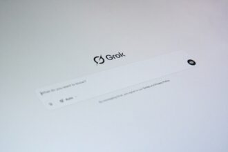 Grok ai interface with a question prompt