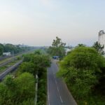 a view of a train track from a high viewpoint
