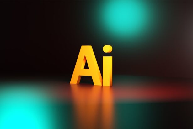 a yellow letter sitting on top of a black floor