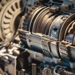 a close up of a machine with many gears