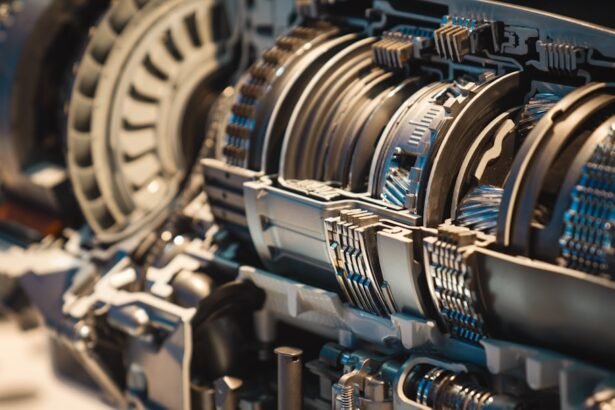 a close up of a machine with many gears
