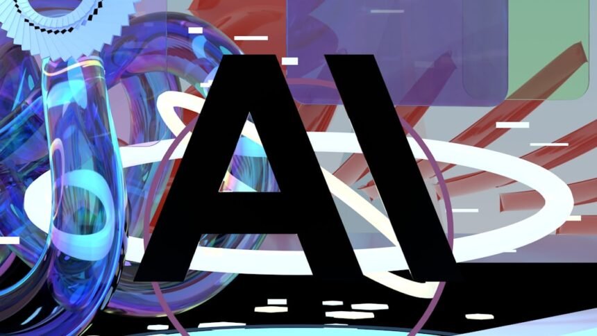 Bold 'ai' text with vibrant abstract digital elements