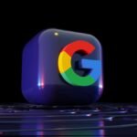 a close up of a computer keyboard with the google logo on it