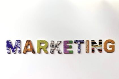 multicolored marketing freestanding letter