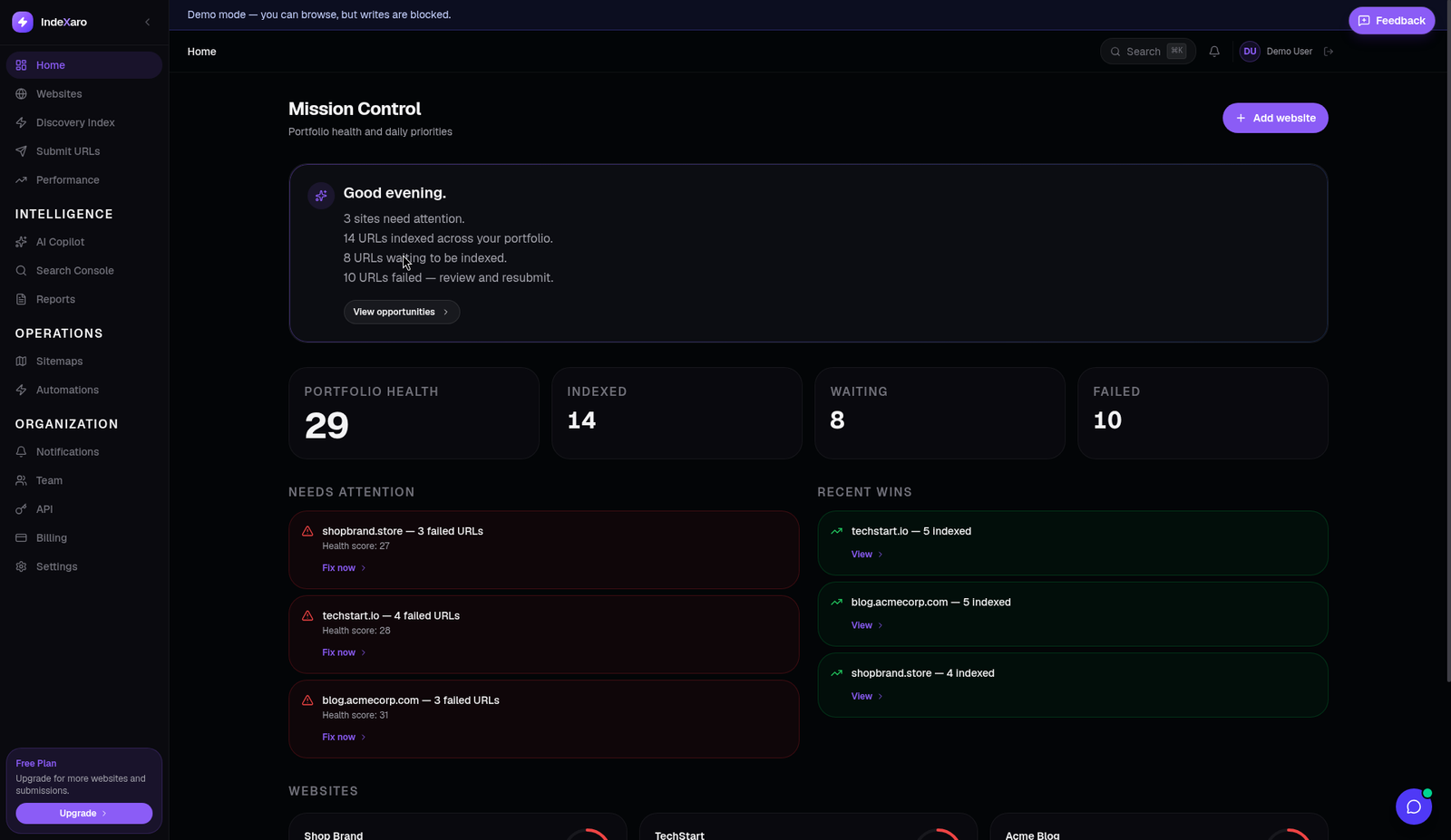 Indexaro screenshot