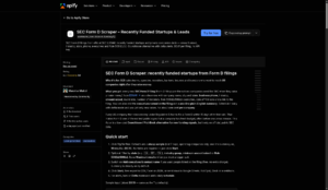 SEC Form D Scraper – Recently Funded Startups & Leads logo