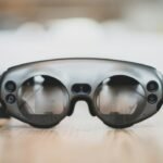 black glasses on floor
