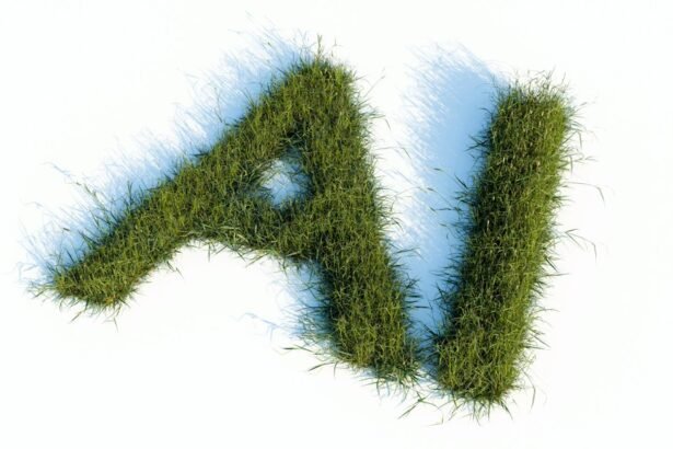 The letters ai made of green grass