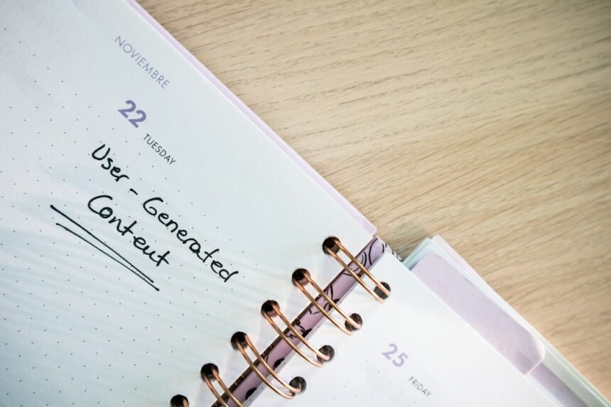a close up of a planner on a table