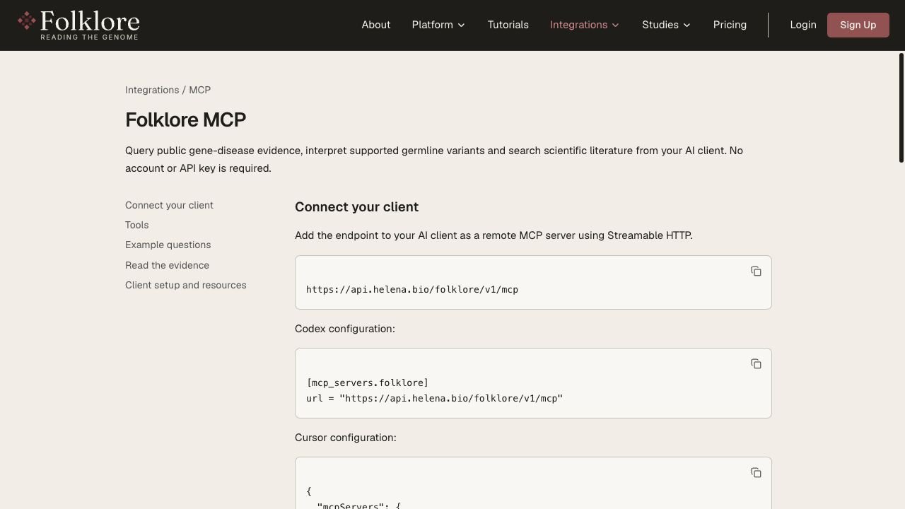 Folklore Clinical Variant Interpretation MCP screenshot