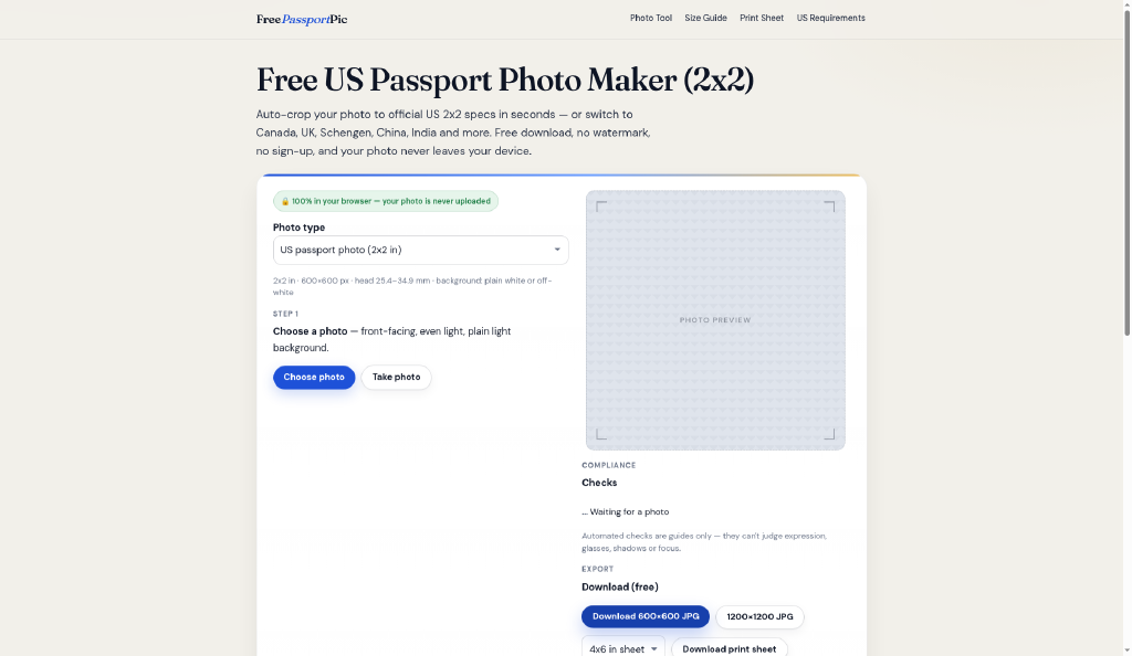 FreePassportPic screenshot